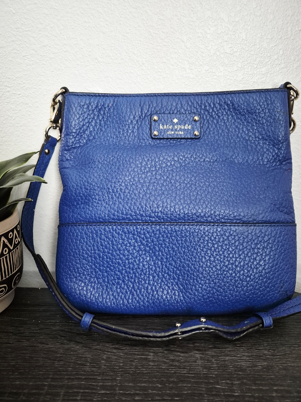 Kate Spade New York Grove Court Cora Pebbled Leather Crossbody Bag - Cobalt Blue